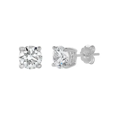 LUVMYJEWELRY AKNA 14K GOLD LAB GROWN ROUND SOLITAIRE DIAMOND EARRINGS - 1.5 CTS
