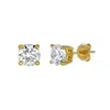 Luvmyjewelry Akna 14k Gold Lab Grown Round Solitaire Diamond Earrings - 1.5 Cts In Yellow
