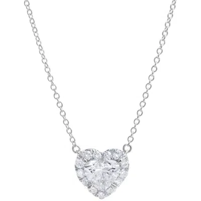 Luvmyjewelry Alessa 14k Gold Lab Grown Diamond Heart Necklace In Silver