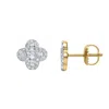 Luvmyjewelry Alina Baguette & Round-cut Diamond Clover Stud Earrings In 14k Gold