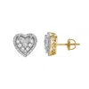 Luvmyjewelry Amorest 10k Yellow Gold Cluster Diamond Unisex Earrings In Yellow