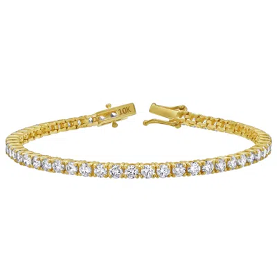 Luvmyjewelry Andros 10k Yellow Gold Lab Grown Diamond Tennis Bracelet - 3.2mm