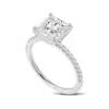 Luvmyjewelry Aneliya 14k White Gold Princess Cut Lab Grown Diamond Hidden Halo Engagement Ring In Silver