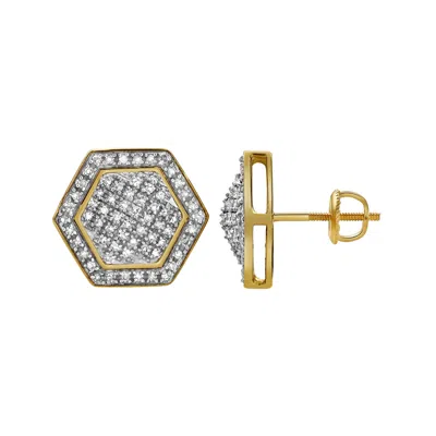 Luvmyjewelry Anseio 10k Yellow Gold Diamond Unisex Earrings - 0.44 Cts