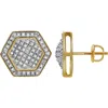 Luvmyjewelry Anseio 10k Yellow Gold Diamond Unisex Earrings In 10k Yellow Gold