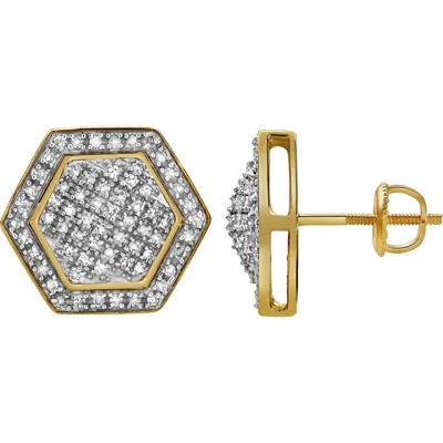 Luvmyjewelry Anseio 10k Yellow Gold Diamond Unisex Earrings