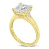 Luvmyjewelry Antoaneta 14k Yellow Gold Princess Cut Lab Grown Diamond Engagement Ring In Yellow