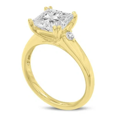 Luvmyjewelry Antoaneta 14k Yellow Gold Princess Cut Lab Grown Diamond Engagement Ring