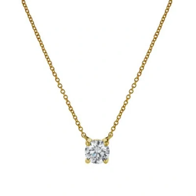 Luvmyjewelry Apollo 14k Yellow Gold Round Lab Grown Diamond Pendant