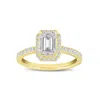 Luvmyjewelry Arpine 14k Yellow Gold Emerald Cut Lab Grown Diamond Halo Engagement Ring In Yellow