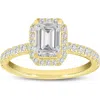 Luvmyjewelry Arpine 14k Yellow Gold Emerald Cut Lab Grown Diamond Halo Engagement Ring In 14k Yellow Gold