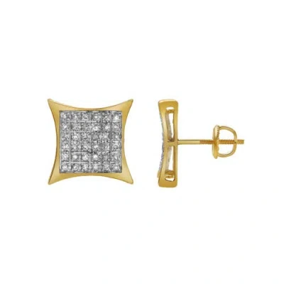 Luvmyjewelry Arrebatador 10k Yellow Gold Diamond Unisex Earrings