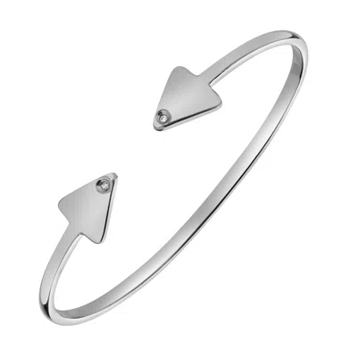 Luvmyjewelry Arrow Of Light 0.02 Ct Diamond Bangle In 925 Sterling Silver In Yellow