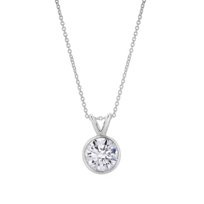 Luvmyjewelry Astral 14k Gold Round Lab Grown Diamond Pendant In 14k White Gold