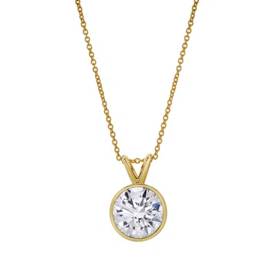 Luvmyjewelry Astral 14k Gold Round Lab Grown Diamond Pendant In 14k Yellow Gold