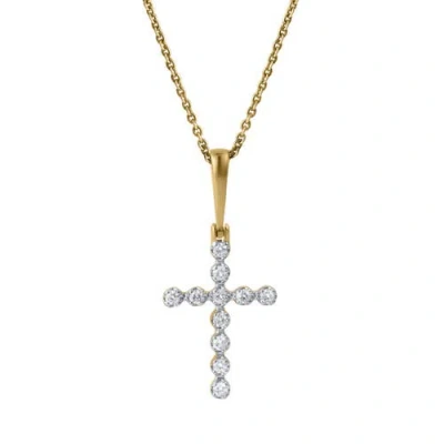 Luvmyjewelry Auralisse Cross 14k Gold Diamond Pendant