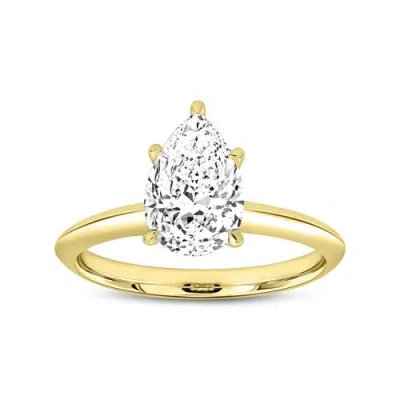 Luvmyjewelry Ava 14k Gold Pear Lab Grown Diamond Solitaire Ring In 14k Yellow Gold