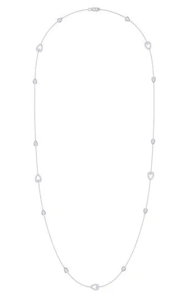 Luvmyjewelry Avani Open Raindrop Diamond Station Necklace In Metallic