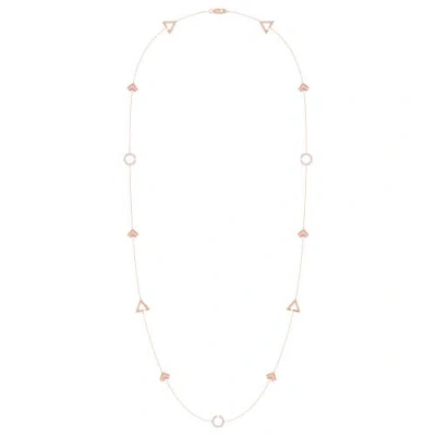 Luvmyjewelry Avani Skyline Geometric Layered Sterling Silver Diamond Necklace In 14kt Rose Gold Vermeil