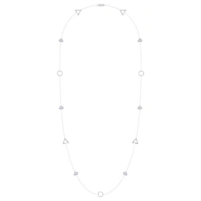 Luvmyjewelry Avani Skyline Geometric Layered Sterling Silver Diamond Necklace