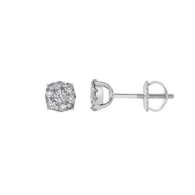 Luvmyjewelry Ballmore 10k Gold Diamond Unisex Earrings In 10k White Gold