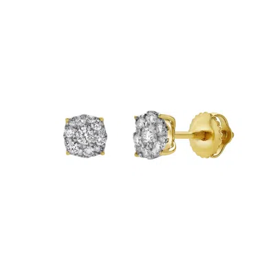 LUVMYJEWELRY BALLMORE 10K YELLOW GOLD DIAMOND UNISEX EARRINGS - 0.22 CTS