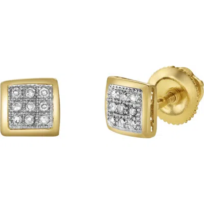 Luvmyjewelry Beamz 10k Yellow Gold Diamond Stud Earrings