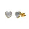 Luvmyjewelry Beat 10k Yellow Gold Cluster Diamond Unisex Earrings - 0.09 Cts In Yellow