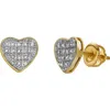 Luvmyjewelry Beat 10k Yellow Gold Cluster Diamond Unisex Earrings In 10k Yellow Gold