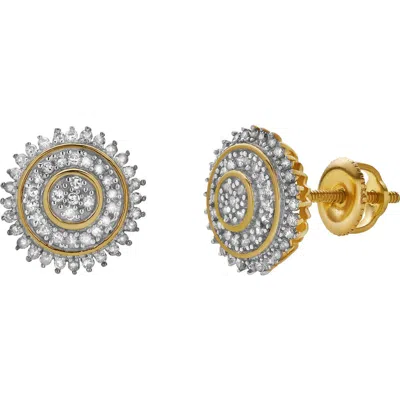 Luvmyjewelry Beleza 10k Yellow Gold Diamond Unisex Earrings