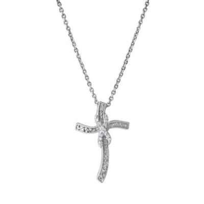 Luvmyjewelry Benedicta 10k Gold Diamond Cross Pendant In Metallic