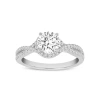 Luvmyjewelry Bijou 14k White Gold Round Cut Lab Grown Round Diamond Halo Engagement Ring In 14k White Gold