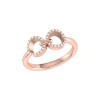 Luvmyjewelry Binoculars Infinity Sterling Silver Diamond Ring In 14kt Rose Gold Vermeil