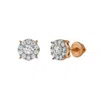 Luvmyjewelry Blazers 14k Gold Diamond Stud Earrings In Pink