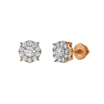 LUVMYJEWELRY BLAZERS 14K GOLD DIAMOND STUD EARRINGS - 0.48CT.