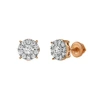 Luvmyjewelry Blazers 14k Gold Diamond Stud Earrings In 14k Rose Gold