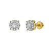 Luvmyjewelry Blazers 14k Gold Diamond Stud Earrings In 14k Yellow Gold