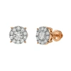 Luvmyjewelry Blazers Prime 14k Gold Diamond Stud Earrings In 14k Rose Gold