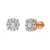 Luvmyjewelry Blazers Prime 14k Gold Diamond Stud Earrings - 1.11ct. In Pink