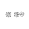 Luvmyjewelry Blazers S 14k Gold Diamond Stud Earrings In Silver