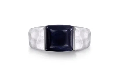 Luvmyjewelry Blue Pietersite Textured Sterling Silver Men Signet Ring In Multi
