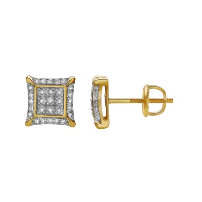 Luvmyjewelry Borrifar 10k Yellow Gold Diamond Unisex Earrings - 0.14 Cts