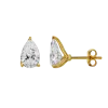Luvmyjewelry Bosc 14k Yellow Gold Lab Grown Pear Shaped Solitaire Diamond Earrings In Yellow