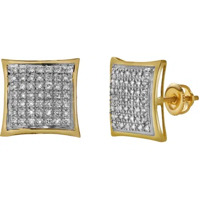 Luvmyjewelry Brotar 10k Yellow Gold Diamond Unisex Earrings