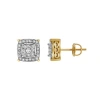 Luvmyjewelry Caeleste 10k Yellow Gold Cluster Diamond Unisex Earrings In 10k Yellow Gold