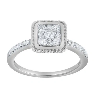 Luvmyjewelry Caelina 0.50 Ct 10k Gold Diamond Ring In Silver