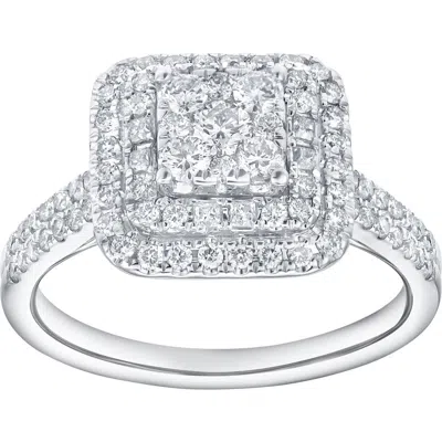Luvmyjewelry Caelisse 1.25 Ct 14k Gold Cushion Halo Diamond Ring In Metallic