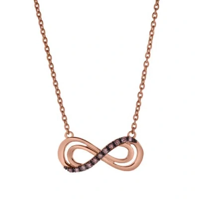 Luvmyjewelry Calyra Sterling Silver 0.08 Ct Diamond Infinity Necklace In Gold