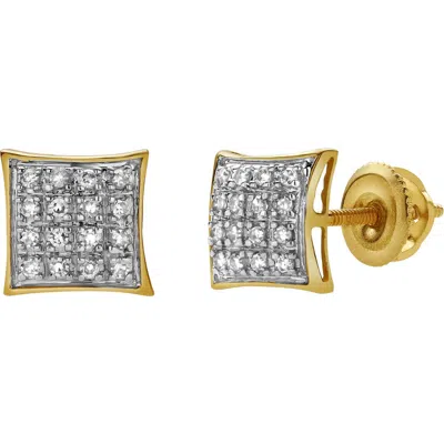 Luvmyjewelry Calyssia 10k Yellow Gold Cluster Diamond Unisex Earrings
