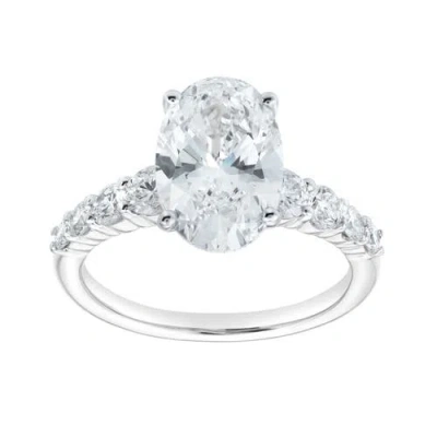 Luvmyjewelry Camila 14k Gold Oval Lab Grown Diamond Engagement Ring In Metallic